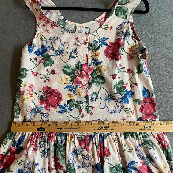 Vtg 80s 90s NOS Brights Creek Cottage Garden Midi Dress Romantic Boho 14? Floral - Picture 11 of 15